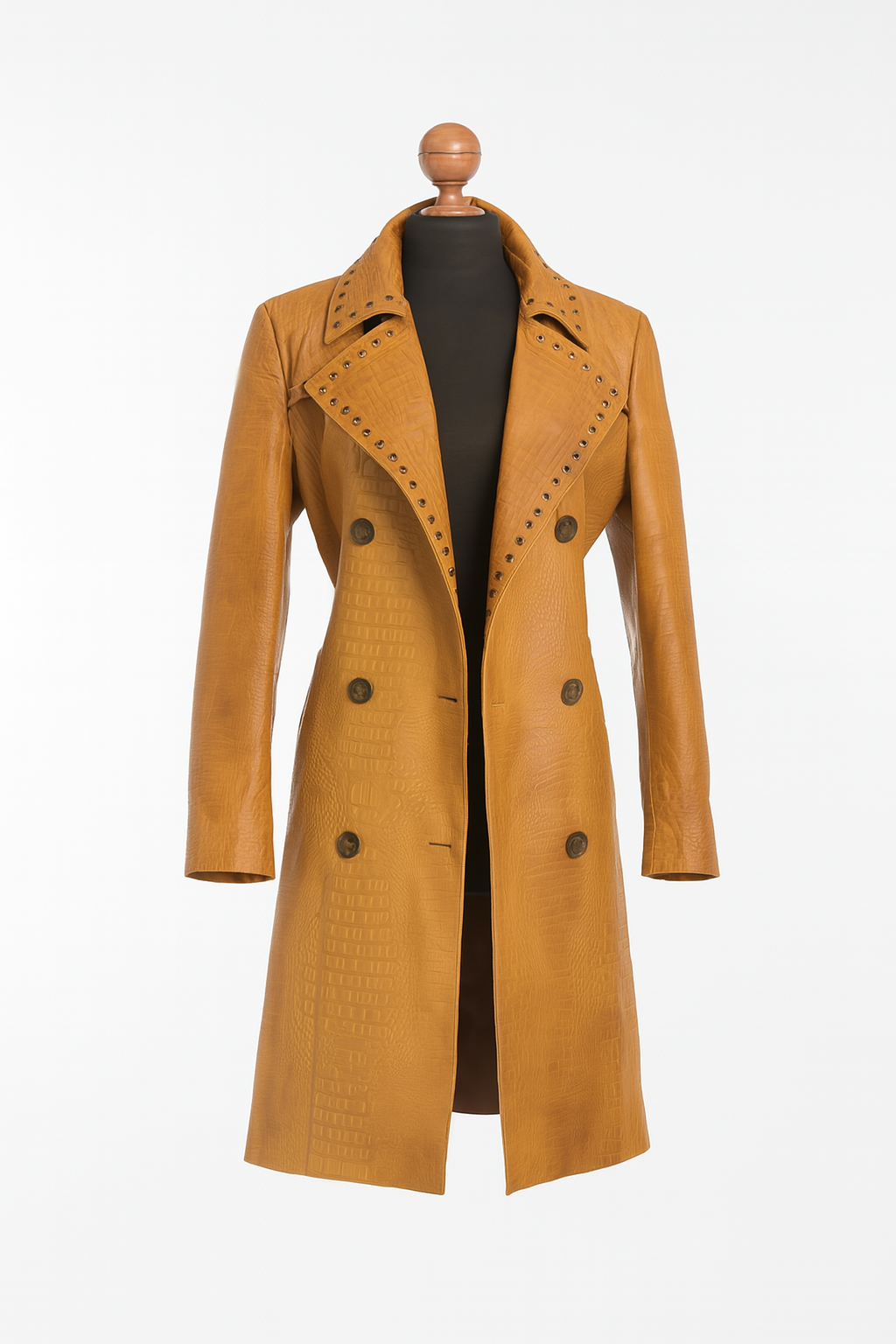 Embossed Croc Trench in Distressed Finish