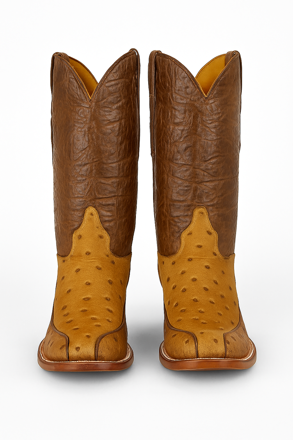 Embossed Crocodile & Ostrich Leather Cowboy Boots – Antique Finish, Handcrafted Western