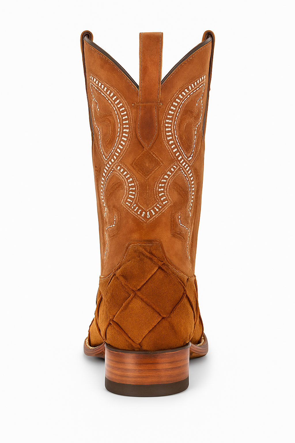 Pirarucu-embossed cowboy boots with leather crafted to look genuine. Premium exotic style and durable Western design.