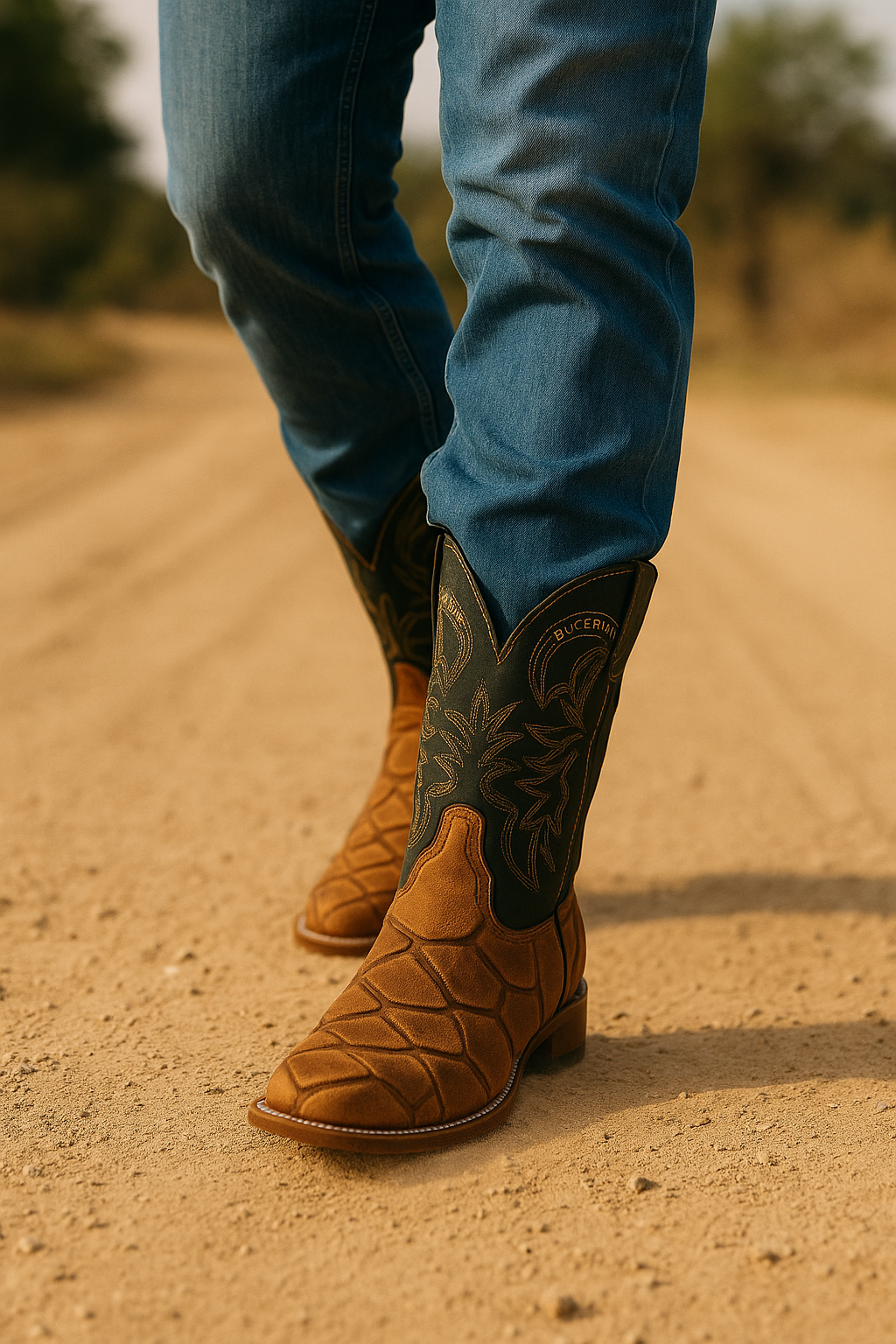 Pirarucu-Embossed Exotic Leather Cowboy Boots – Bucéfalo Collection
