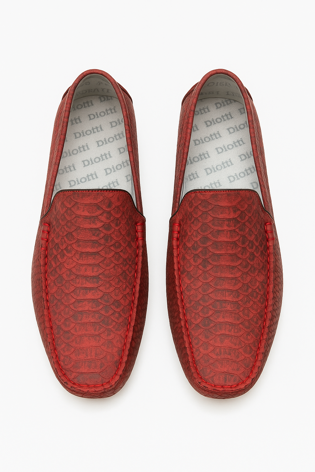 Exotic Red Python Print Moccasins