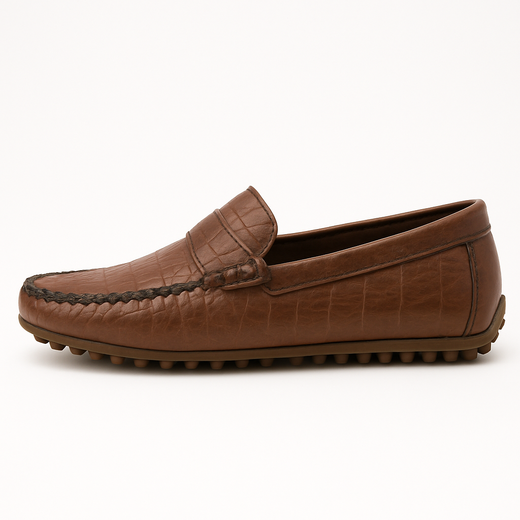 Classic Crocodile Embossed Loafers