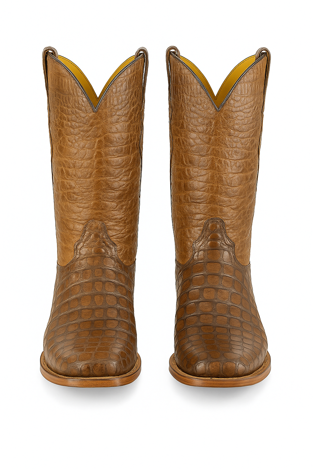 Premium Alligator Embossed Western Boots – Handcrafted Leather