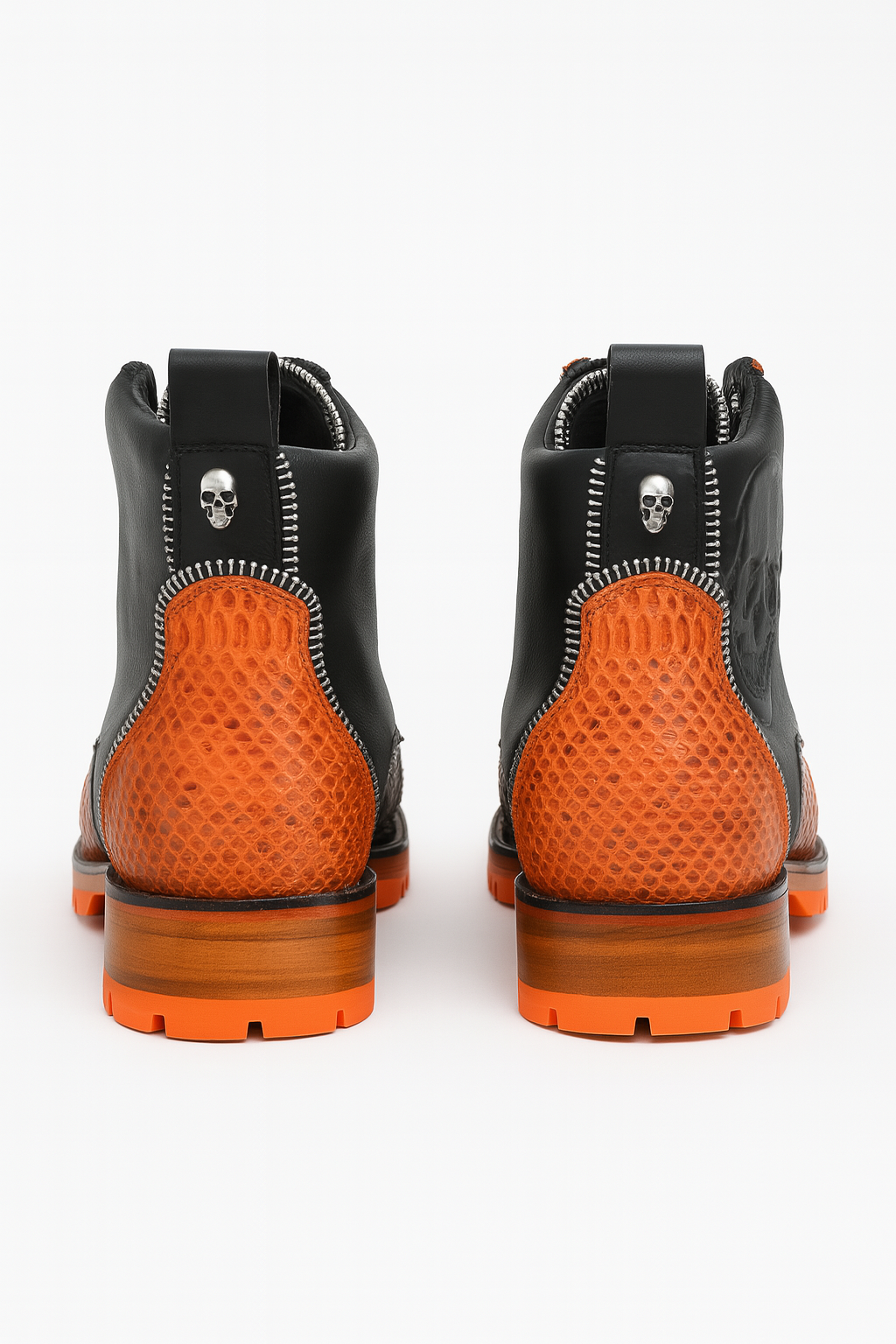 Genuine Python Skull Boots