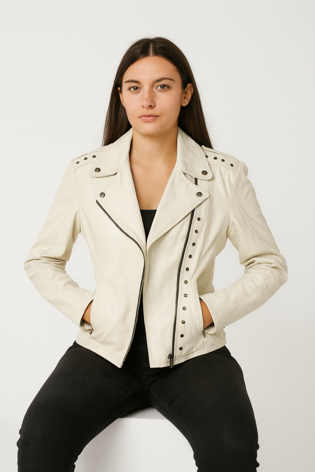 Off-White Biker Jacket – Stud Detail Edition