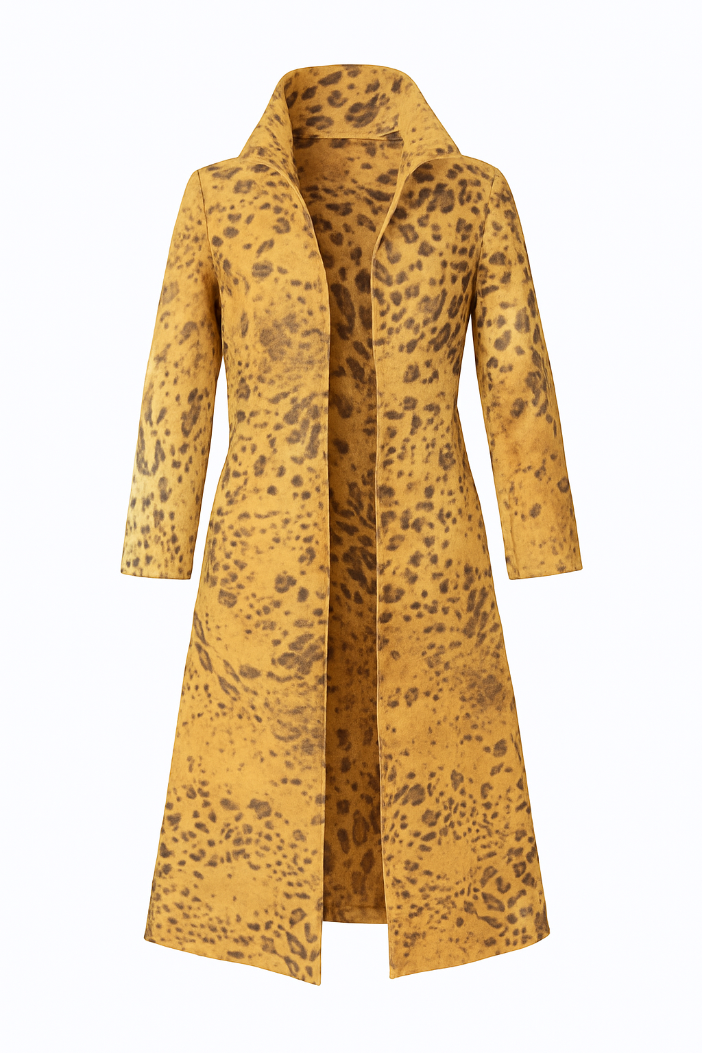 Golden Wild Cat Leather Overcoat