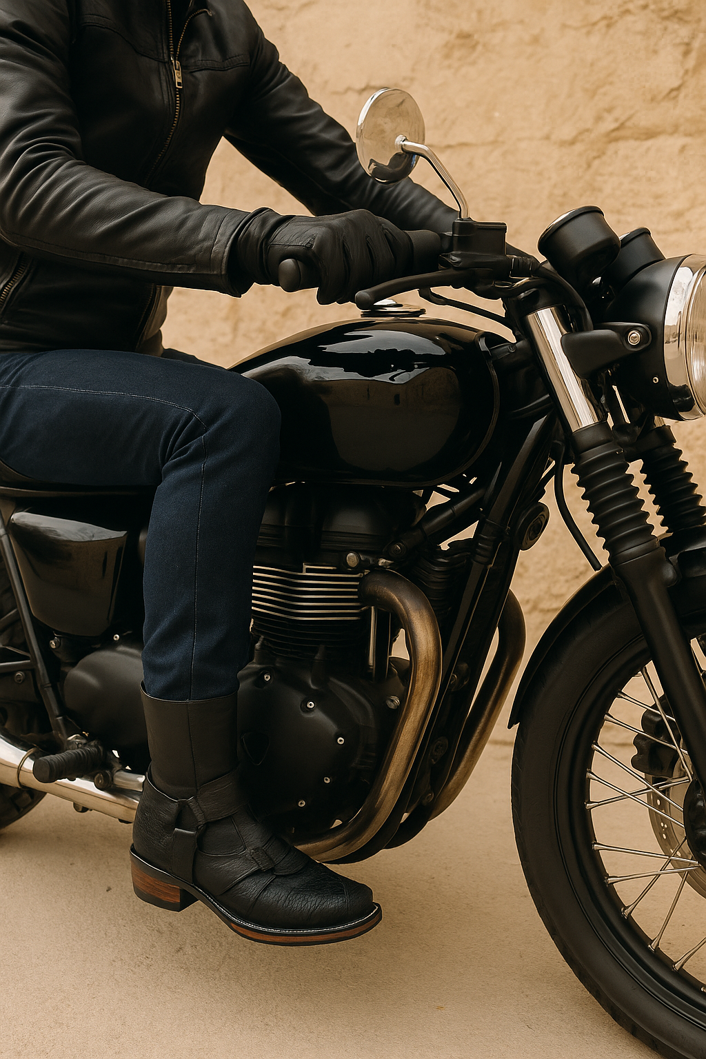 Premium Exotic Square-Toe Motorcycle Boots