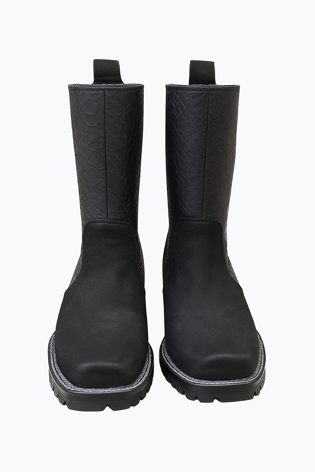 All-Black Exotic Leather Boots