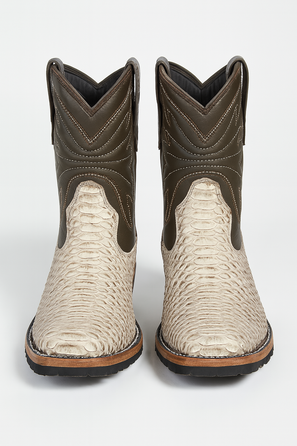 Dual-Tone Genuine Python Boots