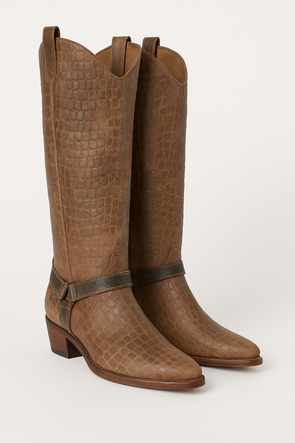 Artisan Exotic Animal-Inspired Leather Boots