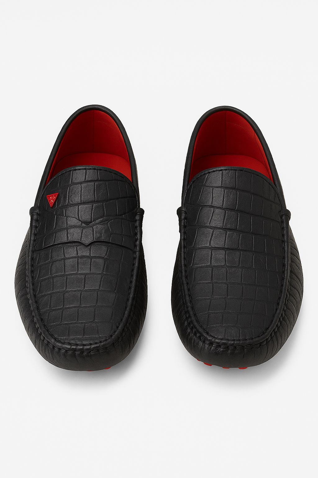 Exotic Croc Pattern Loafers with Red Inter