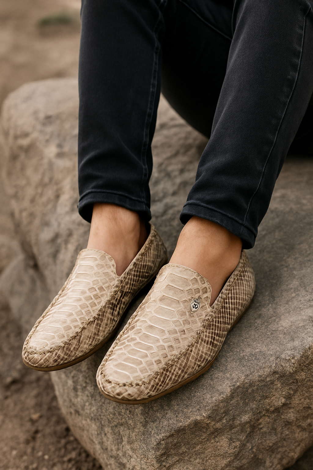 Exotic Genuine Python Loafers Artisan-Made Luxury Shoes