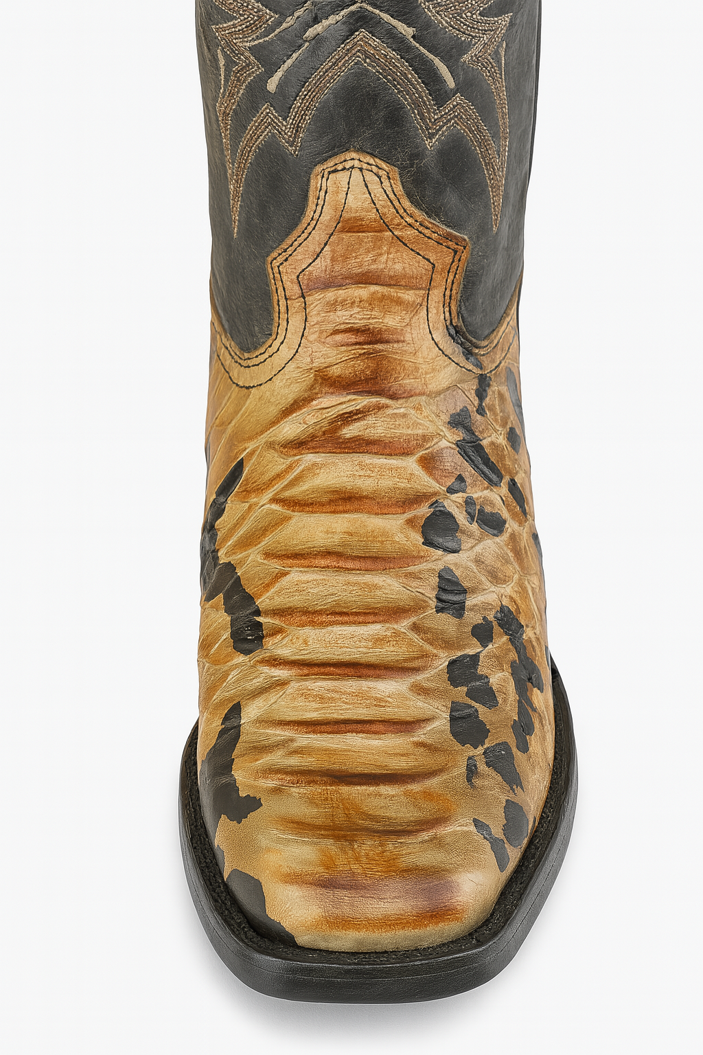 Genuine Python Embossed,Hand Decorated Western Boots
