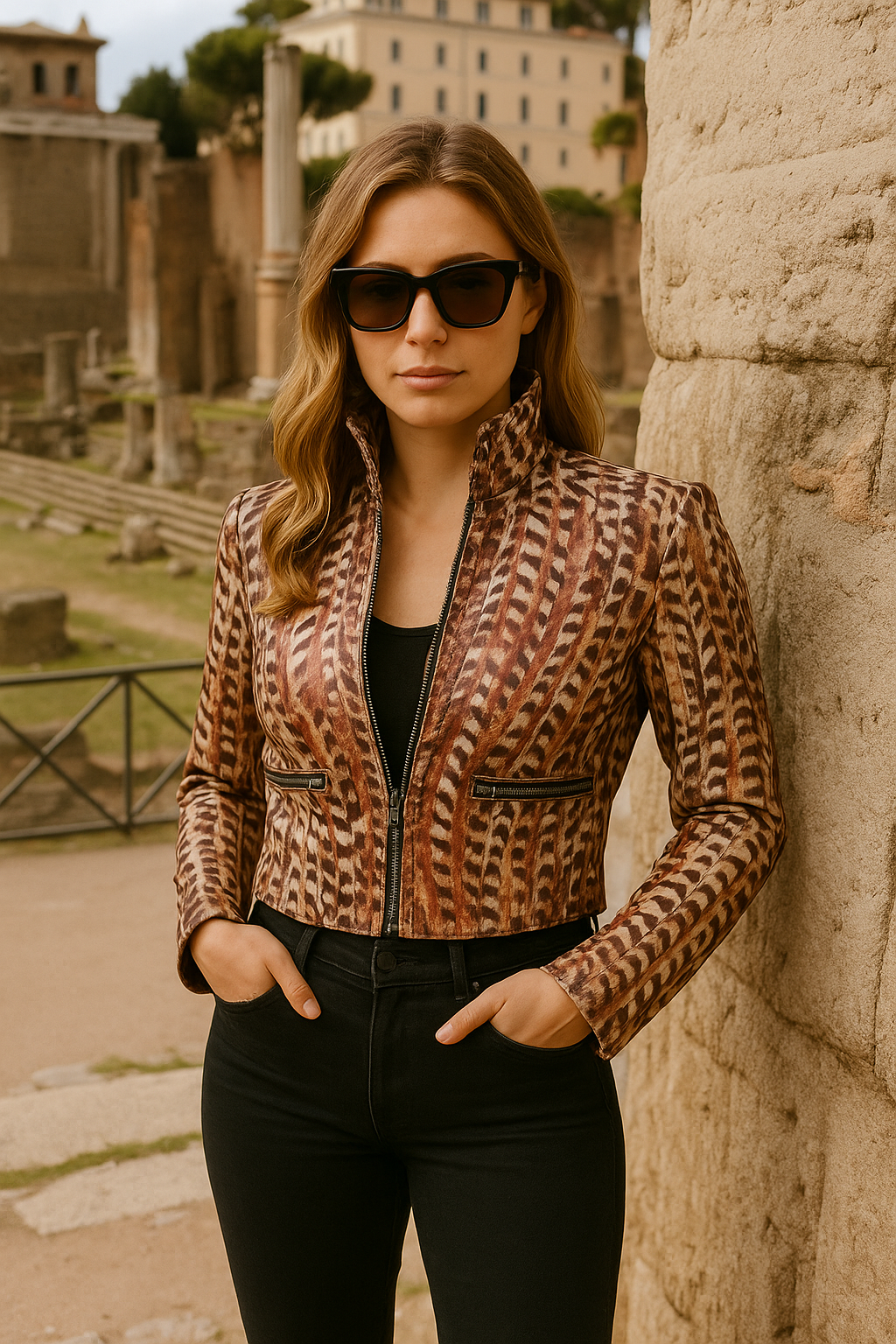 Barcelona Feather Print Jacket