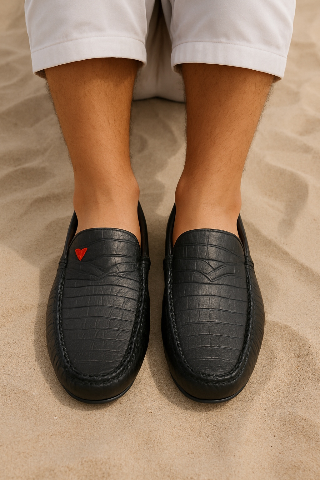Exotic Croc Pattern Loafers with Red Inter