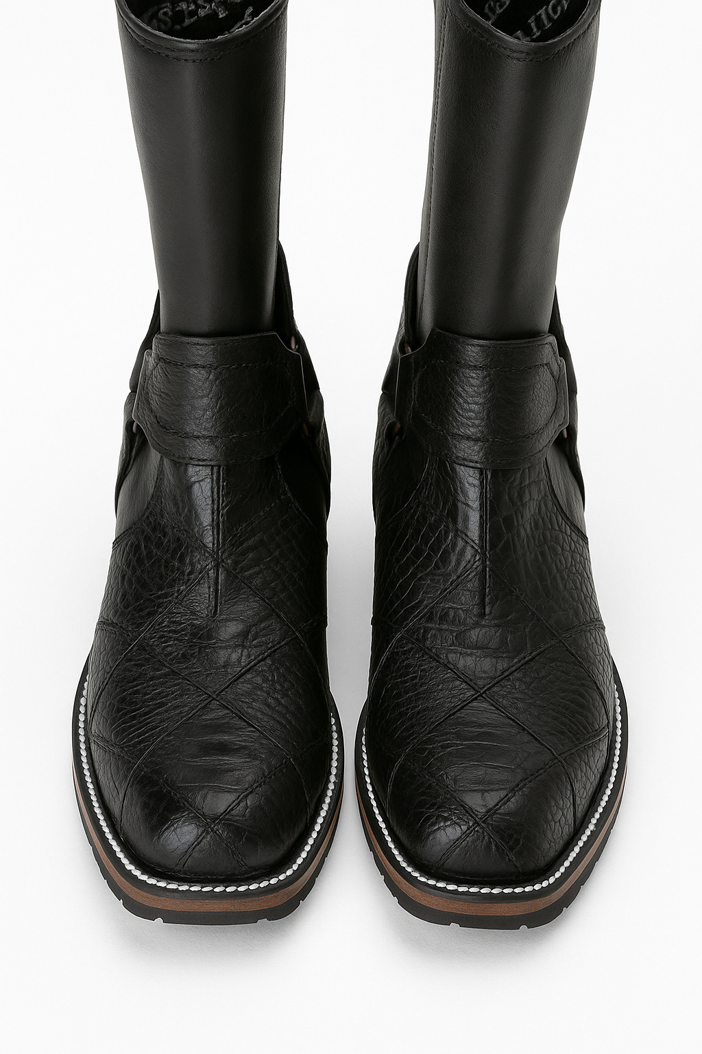 Premium Exotic Square-Toe Motorcycle Boots