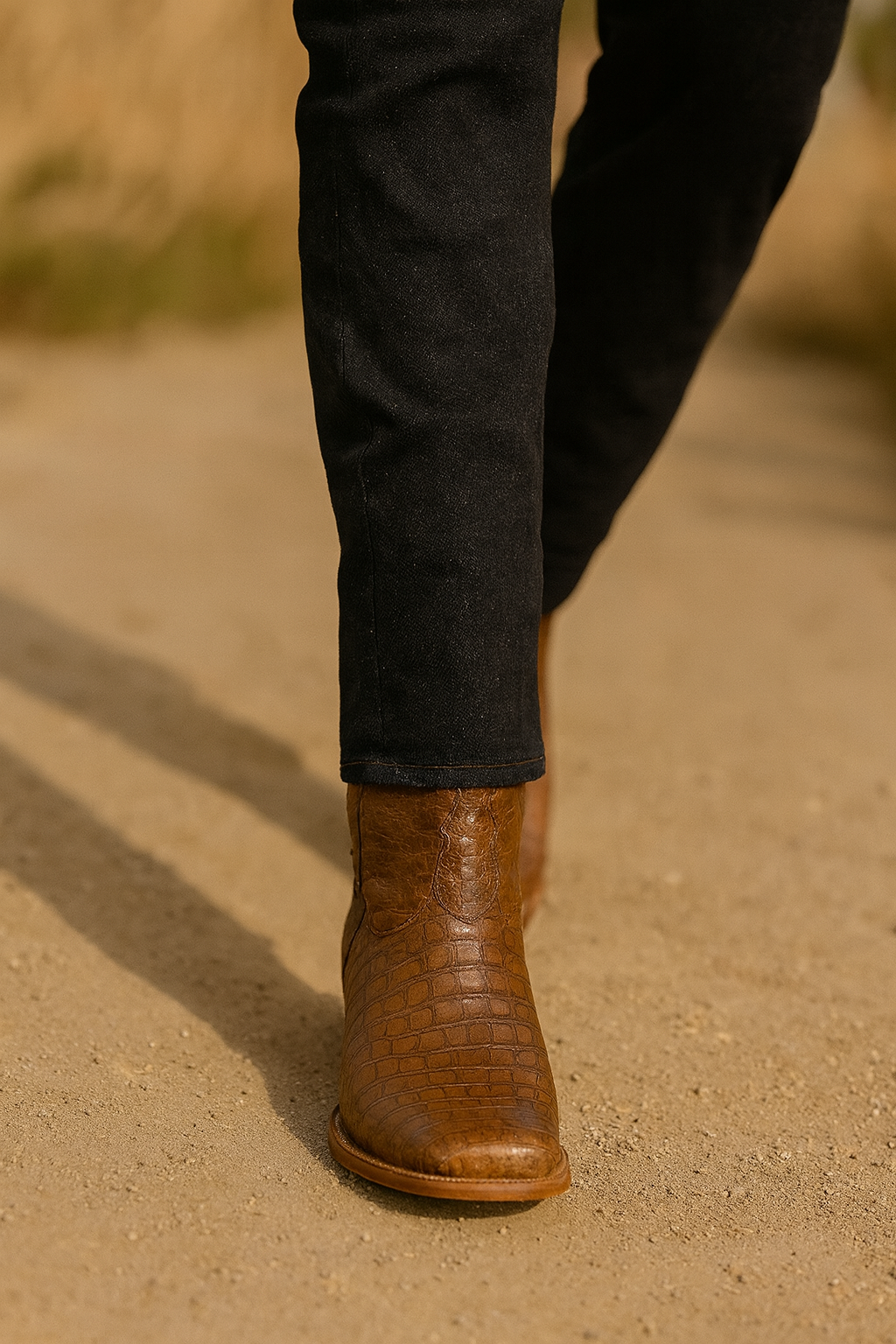 Premium Alligator Embossed Western Boots – Handcrafted Leather