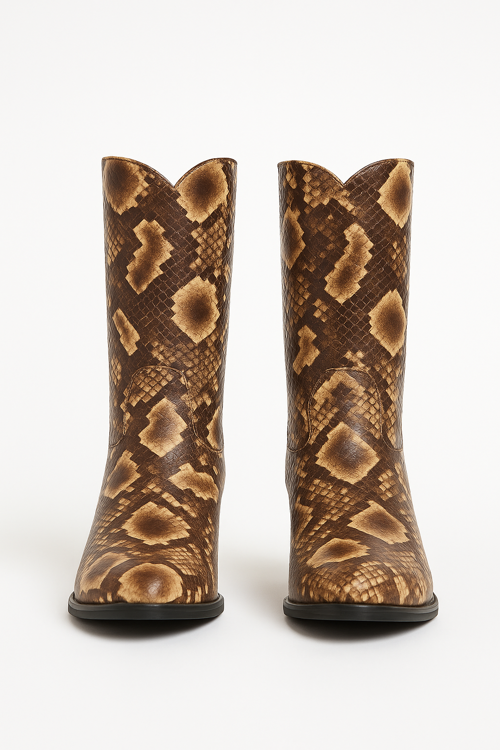 Premium Embossed Snake Leather Boots
