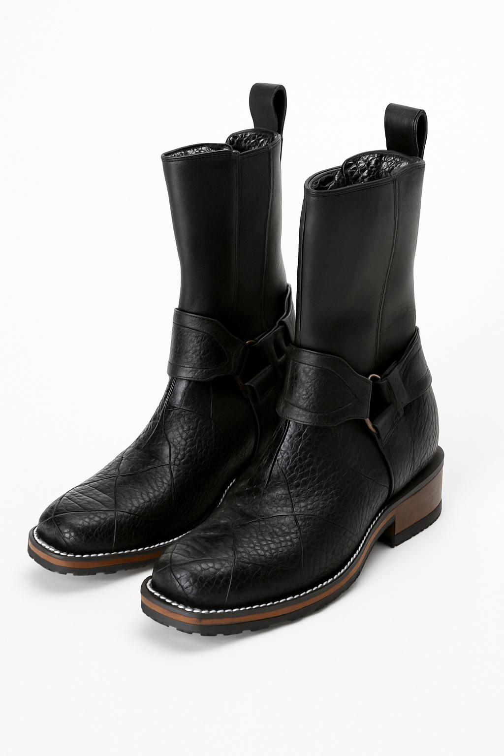 Premium Exotic Square-Toe Motorcycle Boots