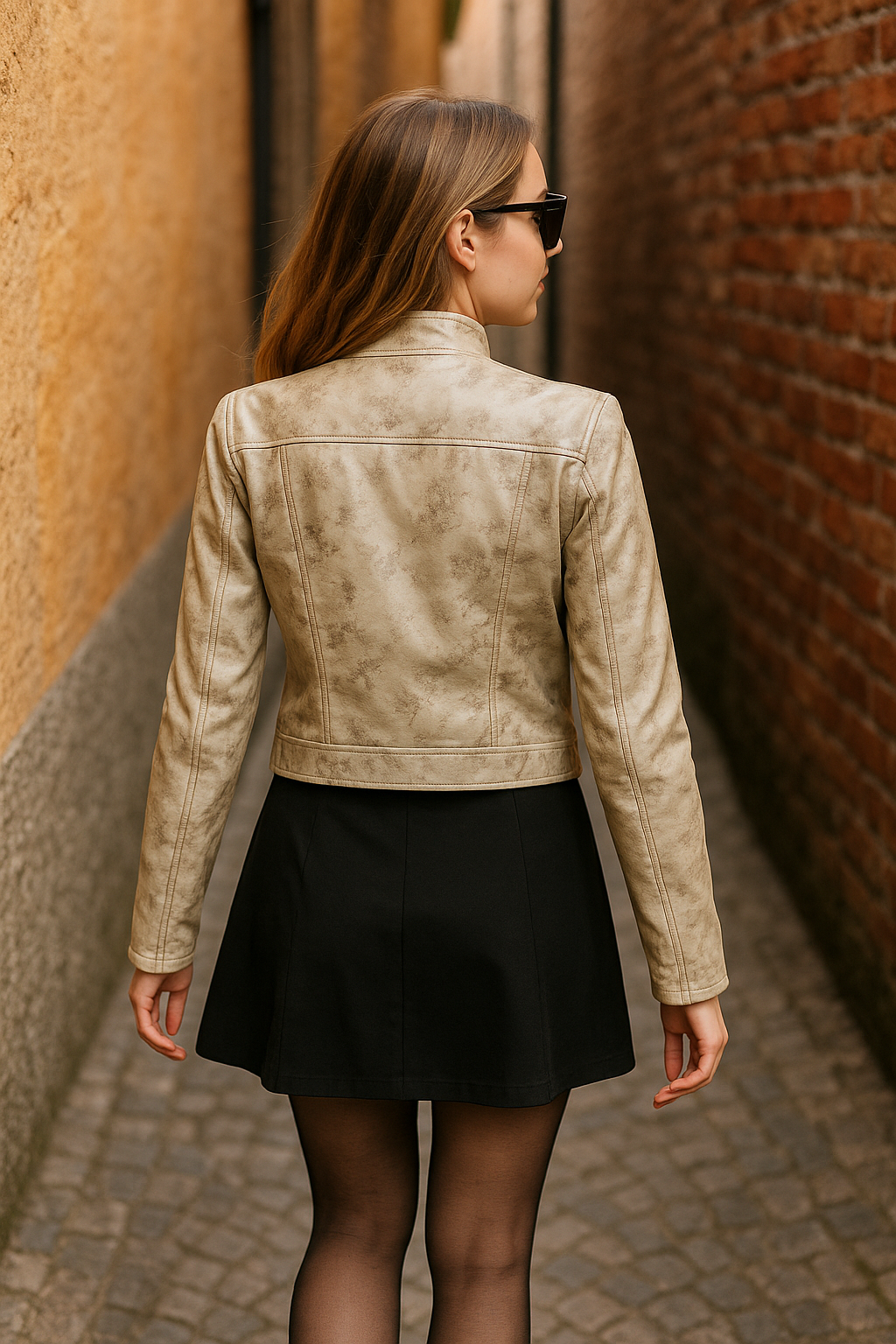 Antique Petal Leather Jacket