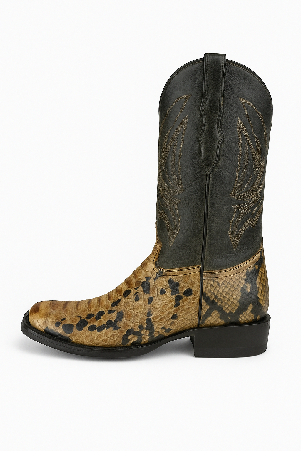 Genuine Python Embossed,Hand Decorated Western Boots