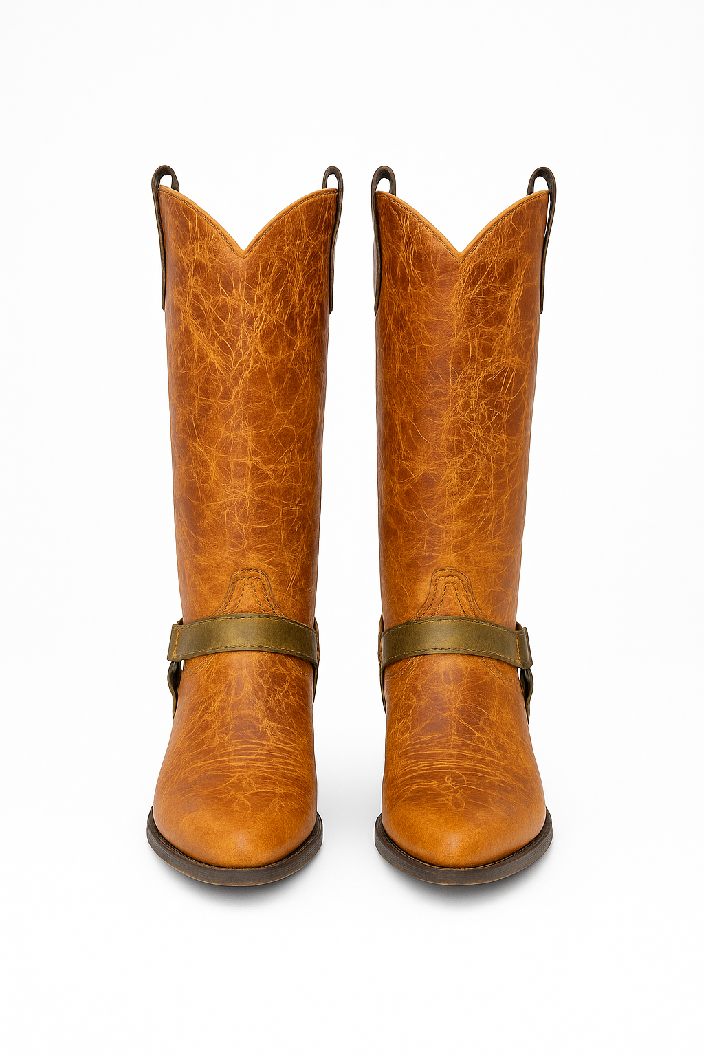 Western 2 in 1 Boots – Distressed Leather Look