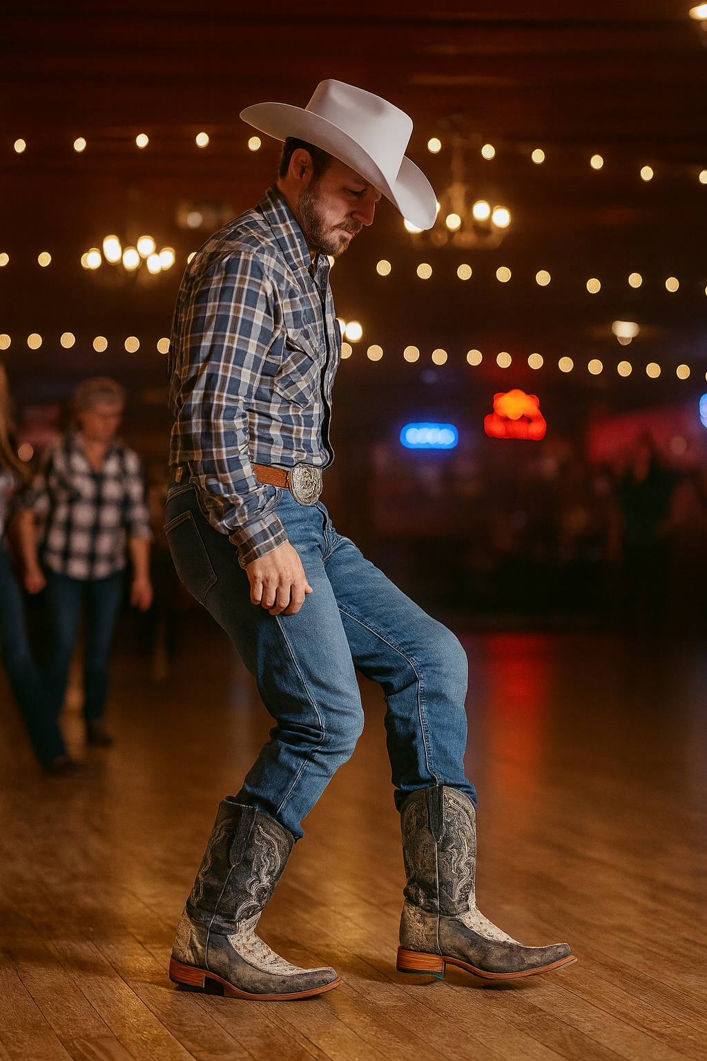 Distressed Leather Cowboy Boots – Ostrich Embossed Foot