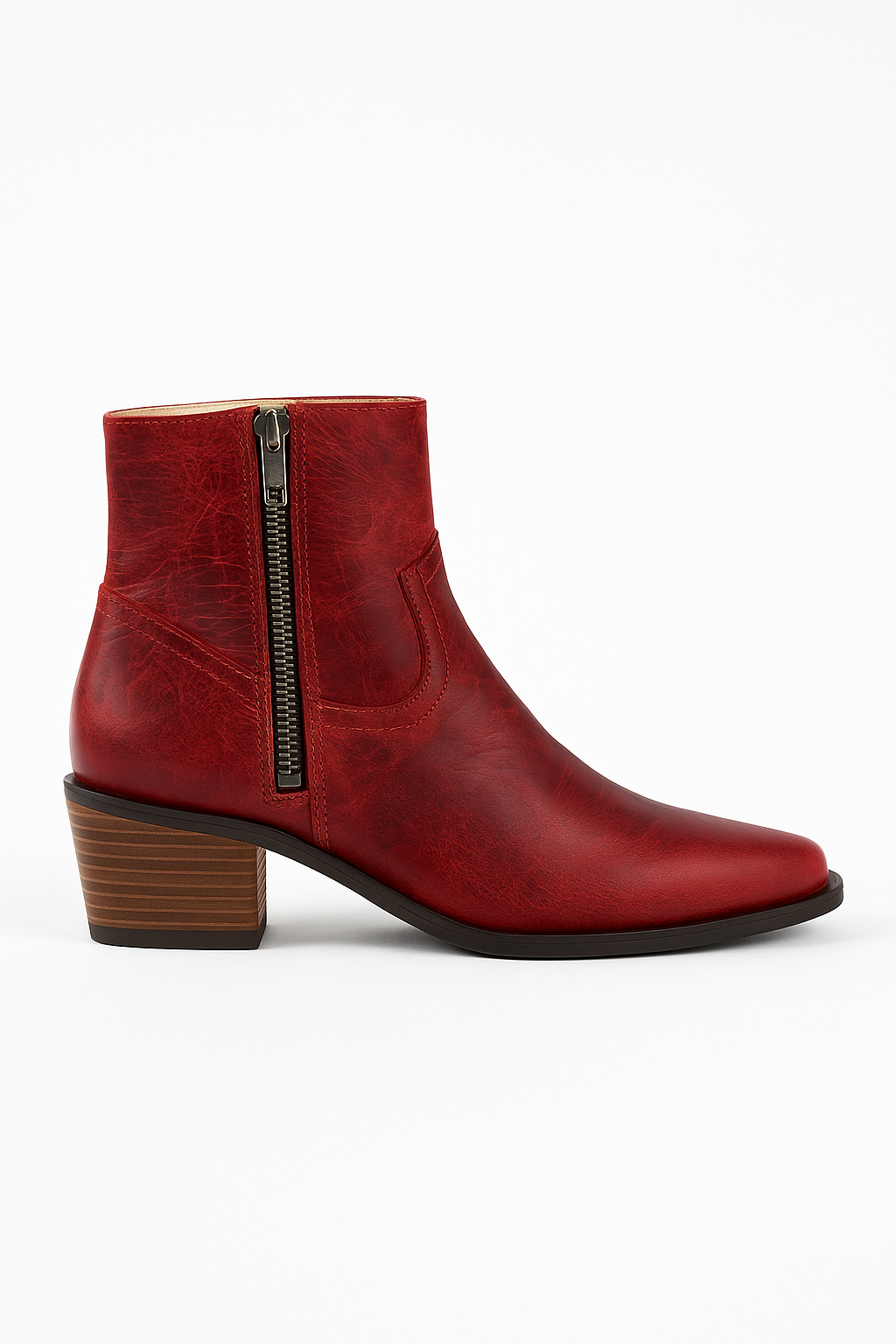 Rust Red 2-in-1 Distressed Ankle
