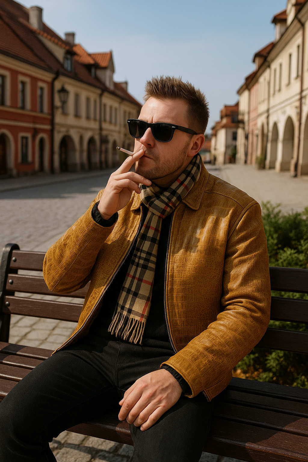 Desert Ember croc leather jacket