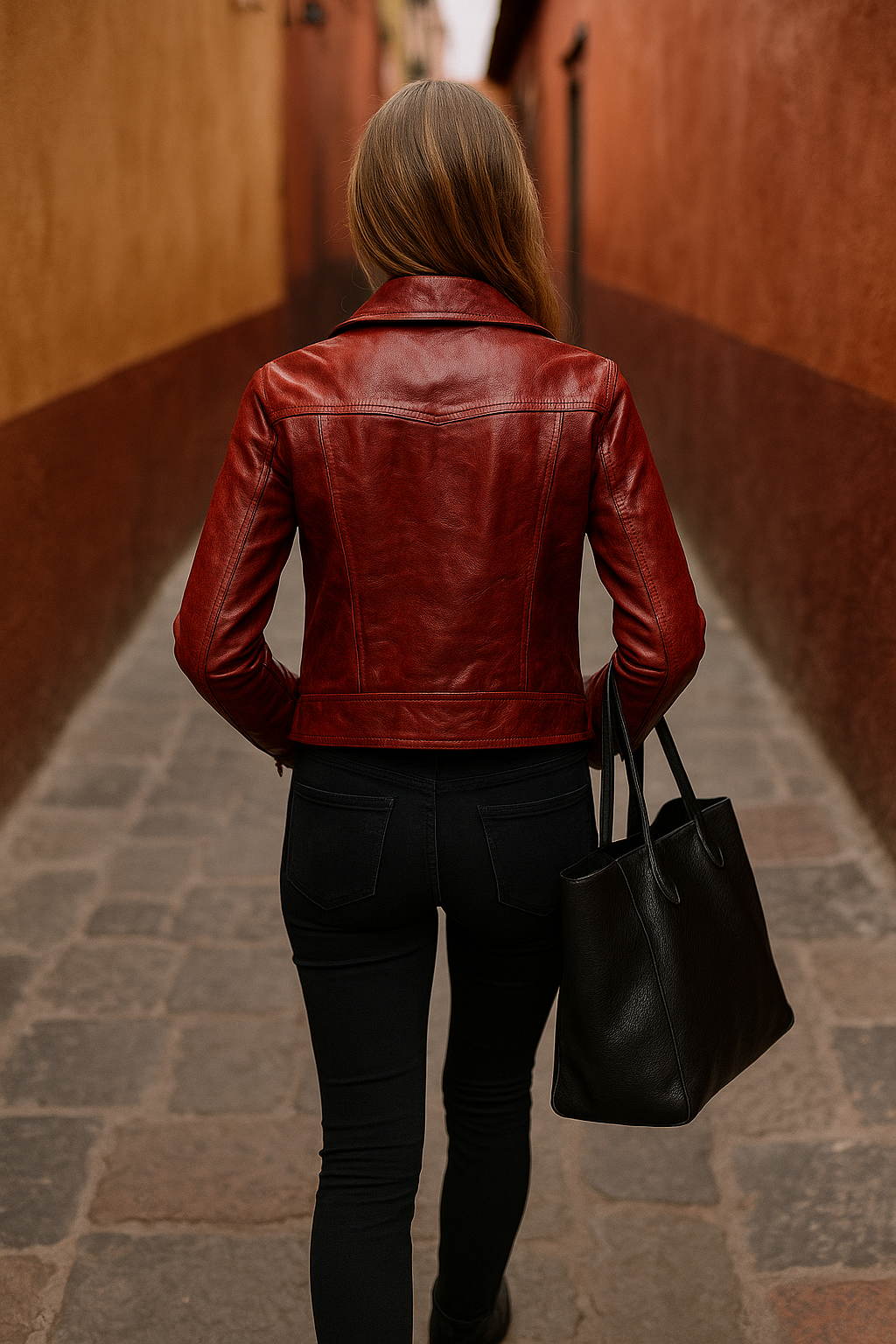 Vintage Flame Leather Moto