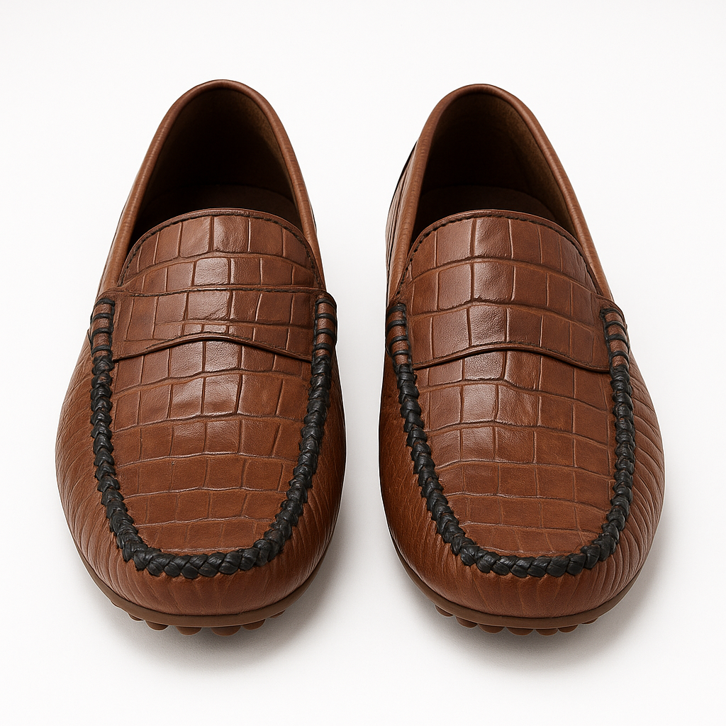 Classic Crocodile Embossed Loafers