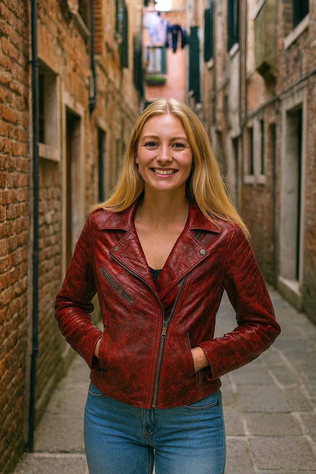 Vintage Flame Leather Moto