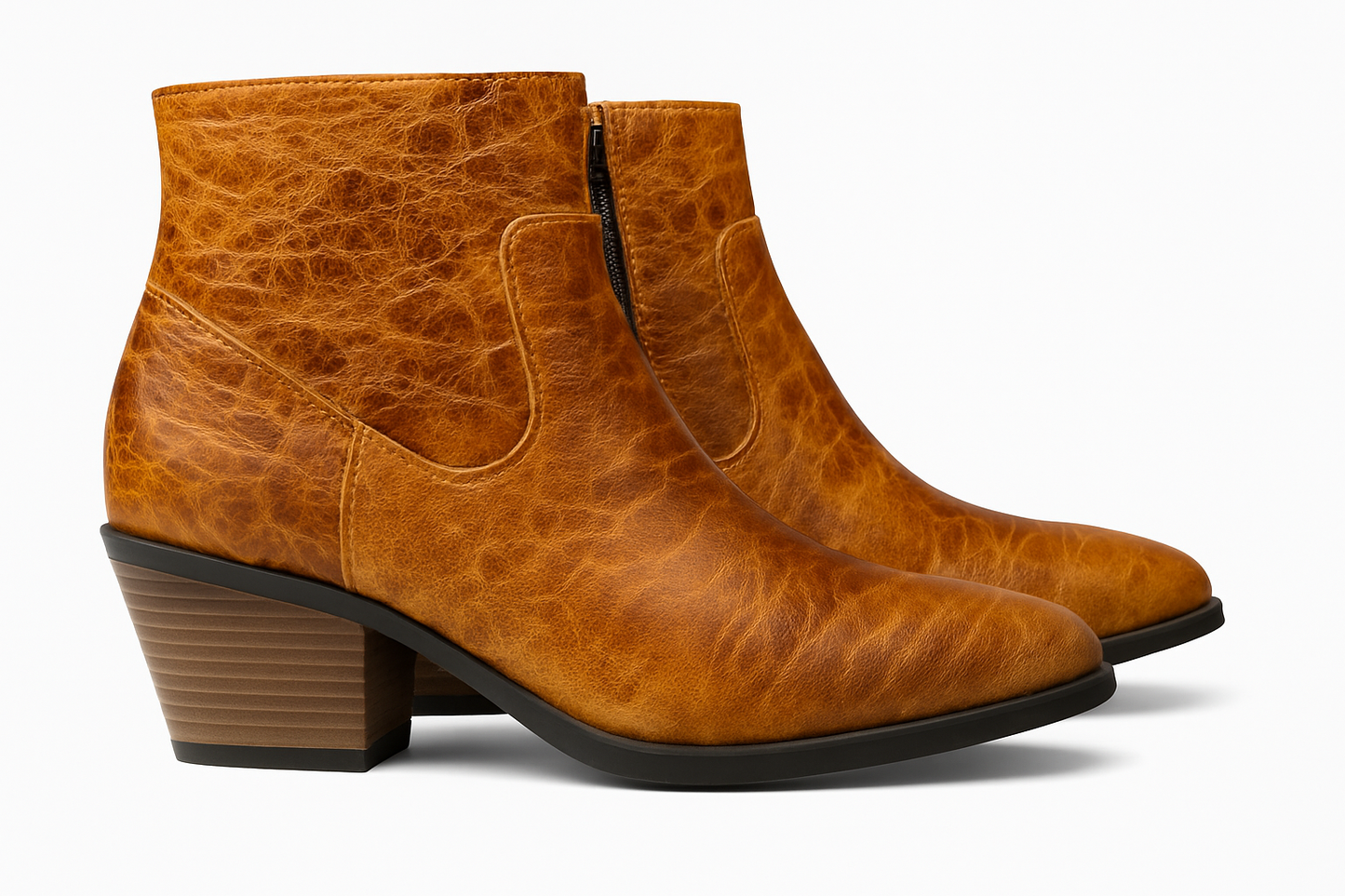 Western 2 in 1 Boots – Distressed Leather Look