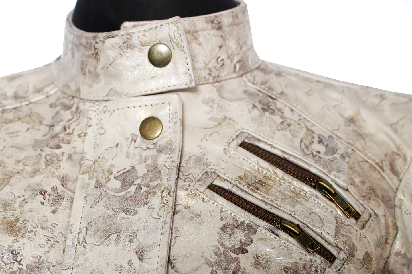 Antique Petal Leather Jacket new york