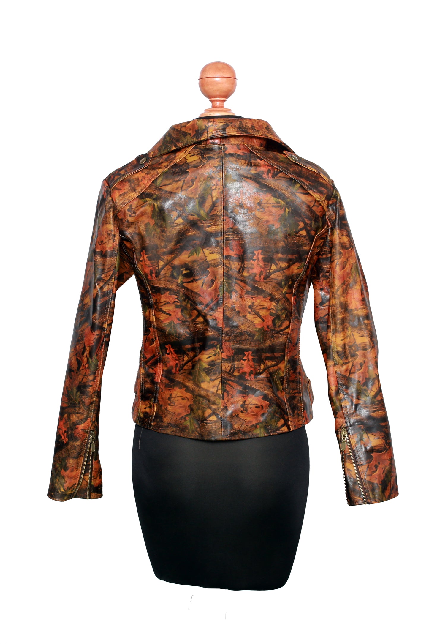 Autumn Drizzle Floral Leather Jacket california