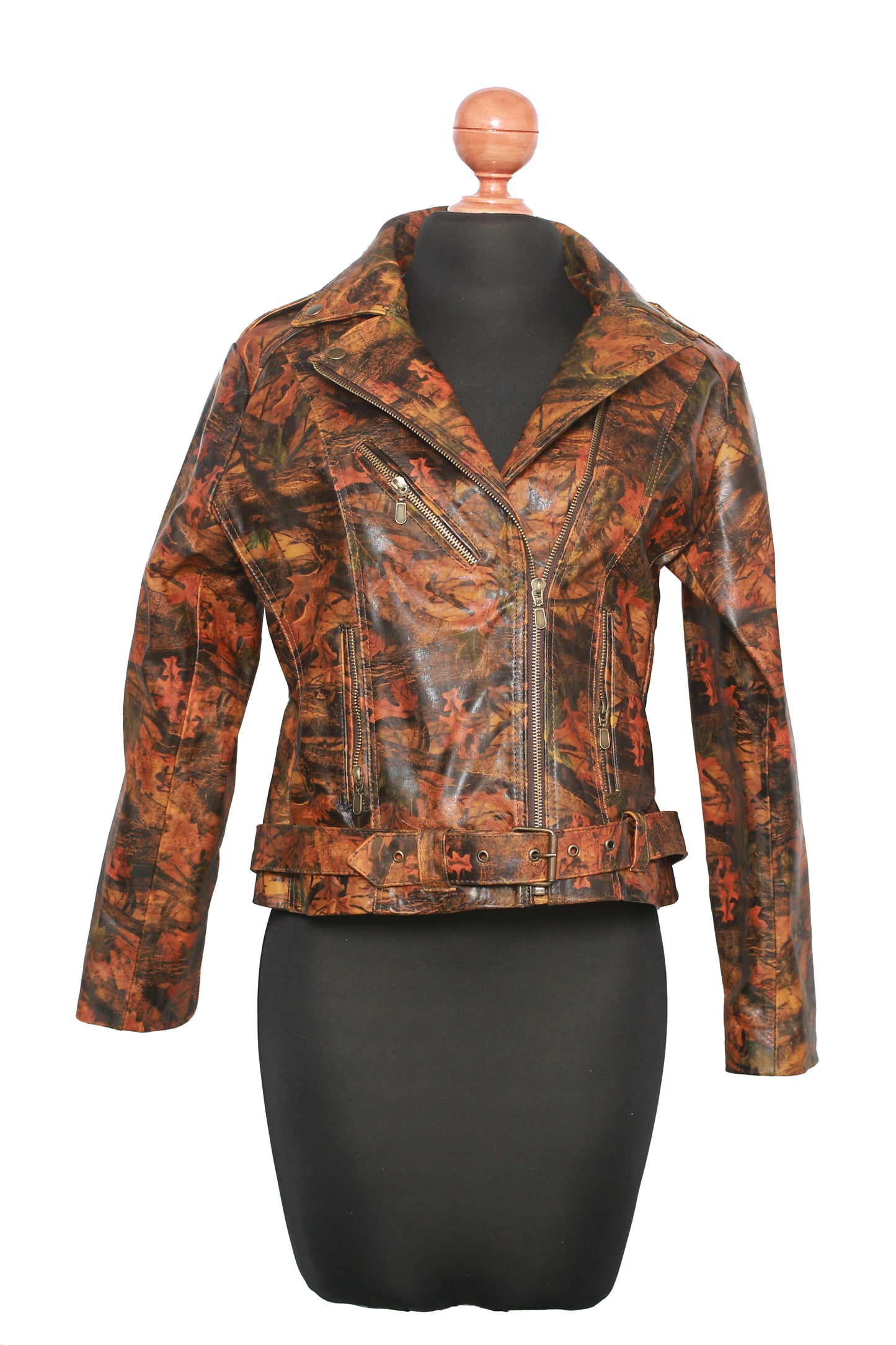 Autumn Drizzle Floral Leather Jacket denver