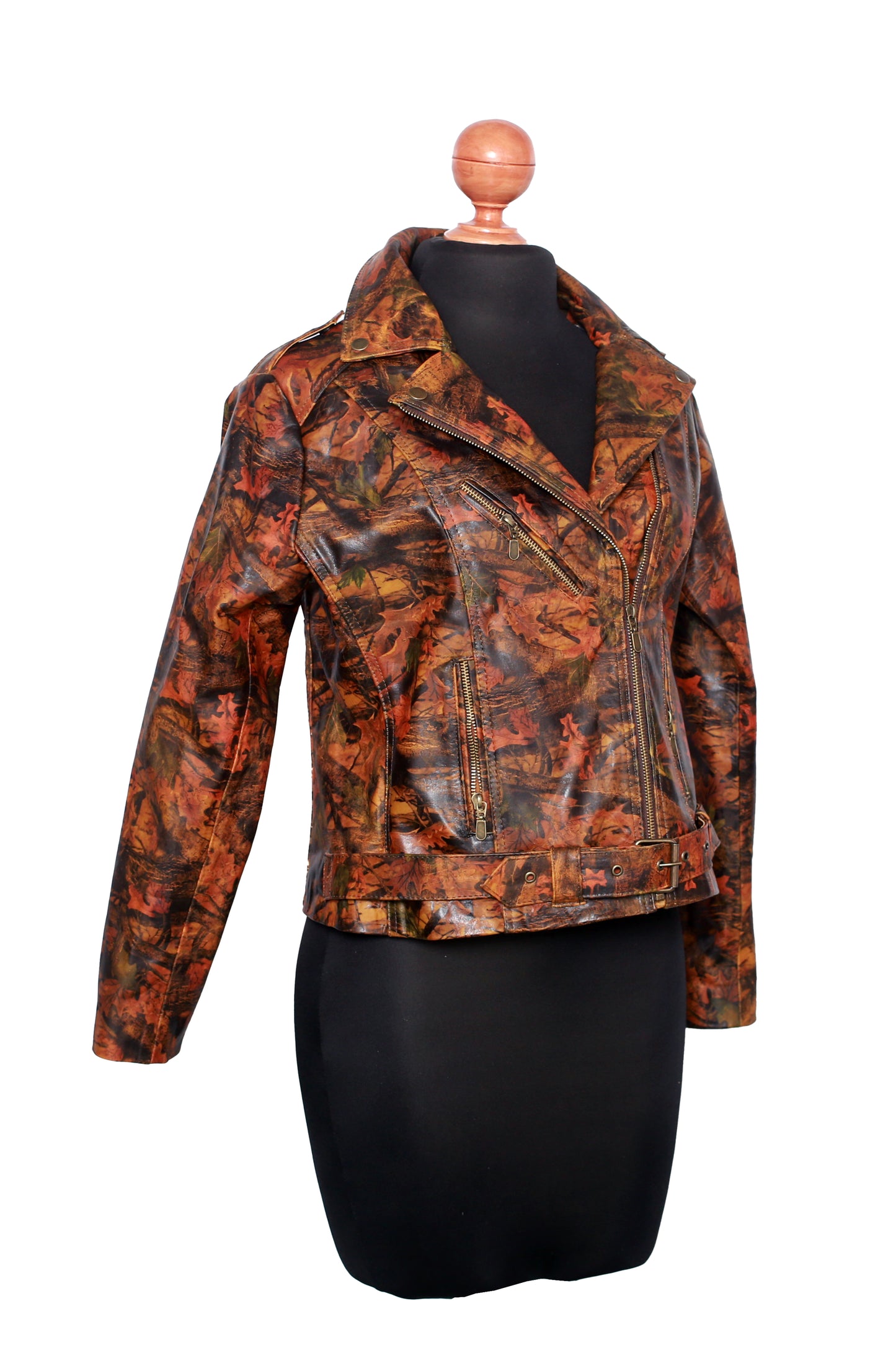 Autumn Drizzle Floral Leather Jacket fort worth