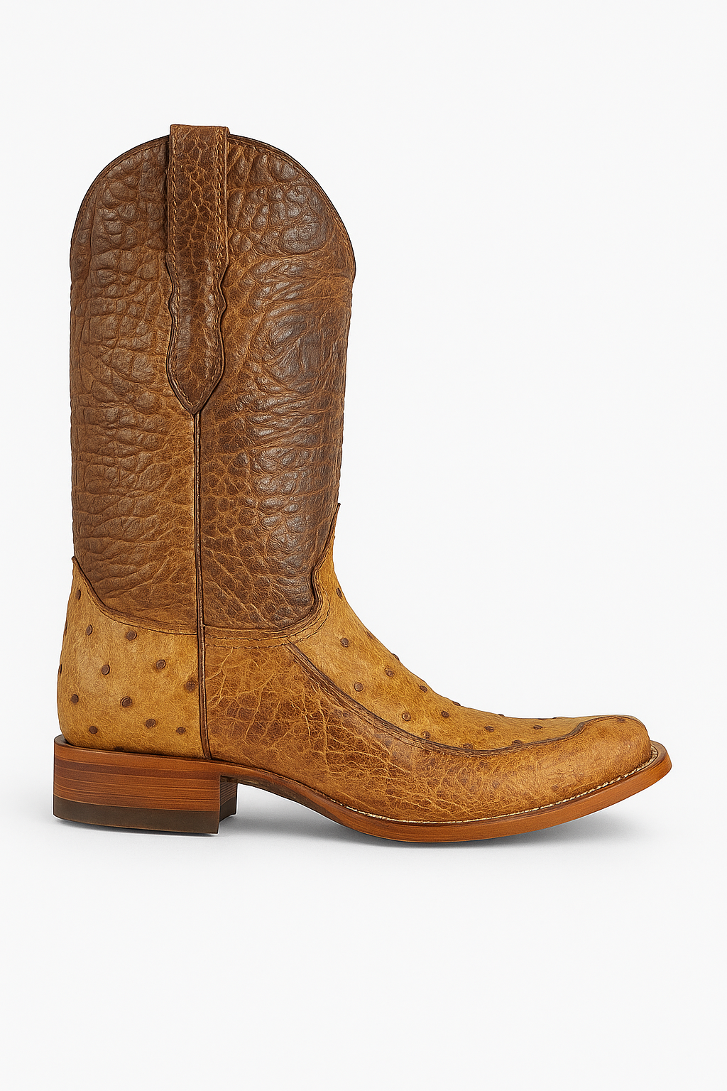 Embossed Crocodile & Ostrich Leather Cowboy Boots – Antique Finish, Handcrafted Western