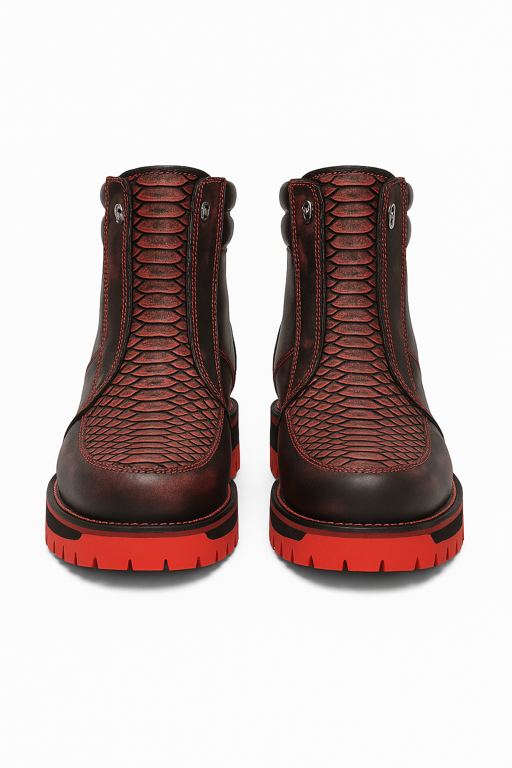 Bold Look Boots with Genuine Python Upper – Exotic Texture & Premium Craft