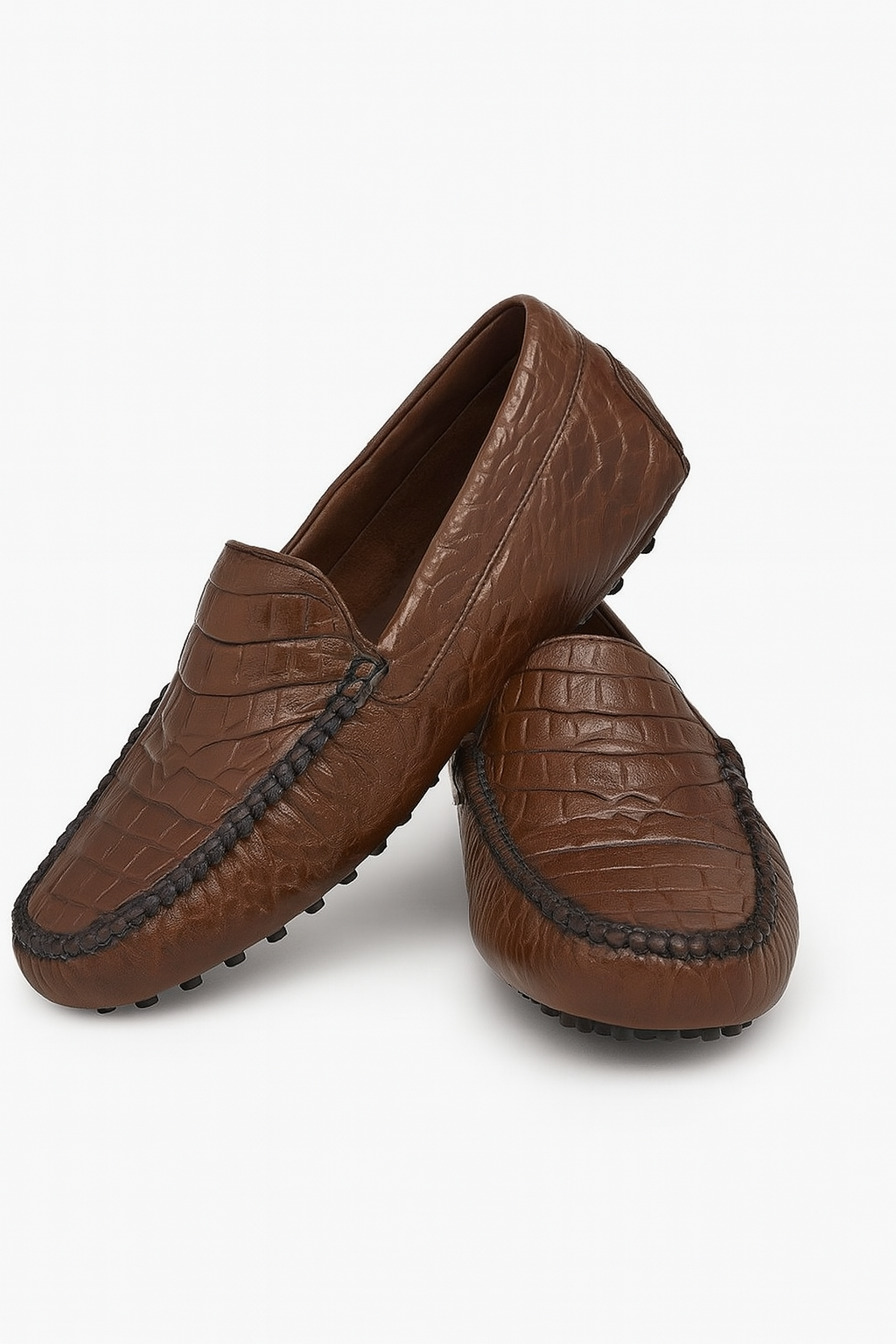 Classic Crocodile Embossed Loafers