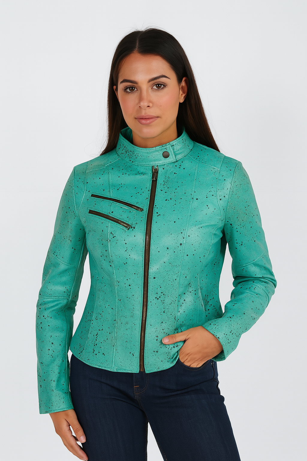 Emerald Mist Leather Jacket