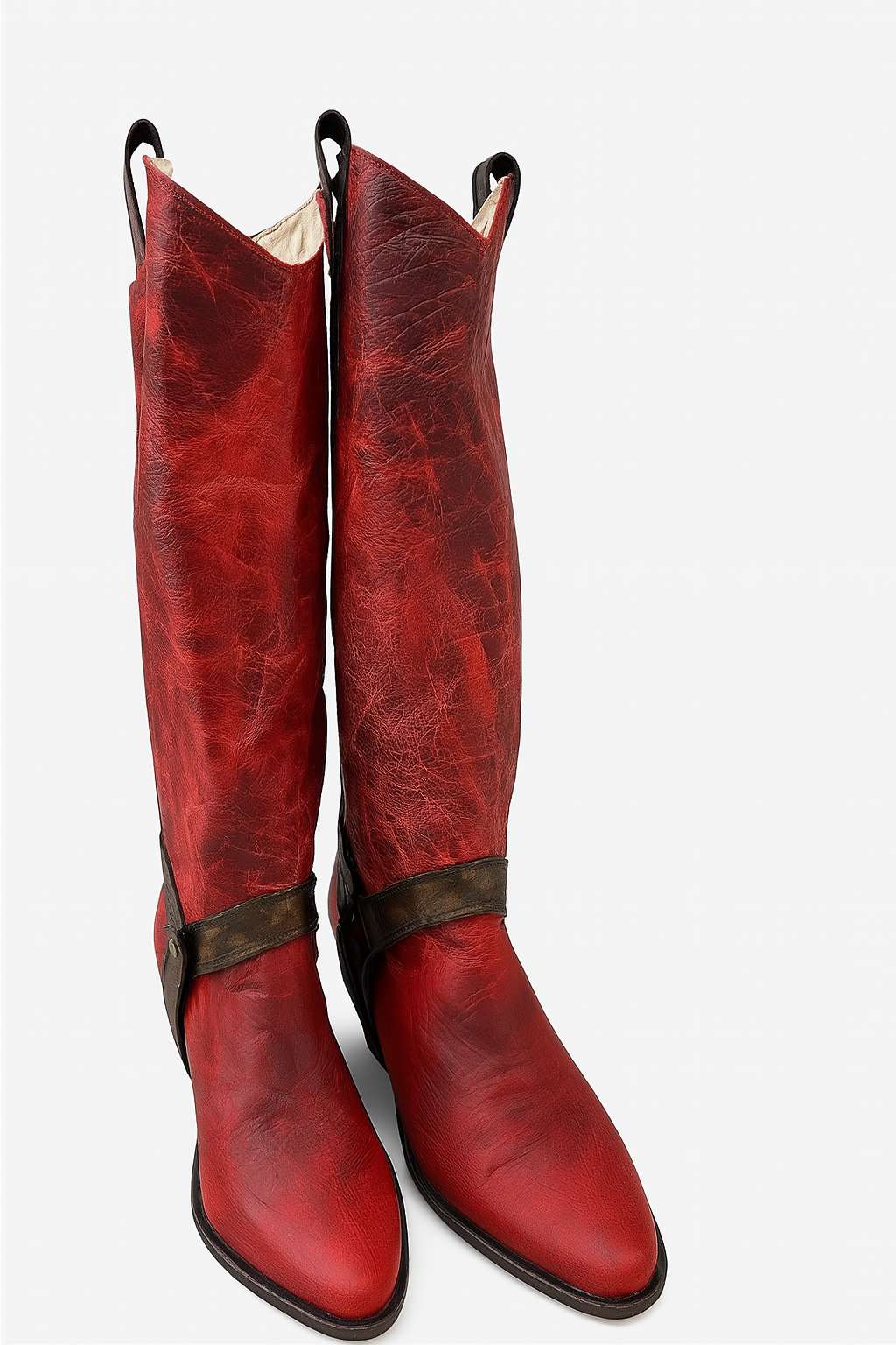 Rust Red 2-in-1 Distressed Ankle