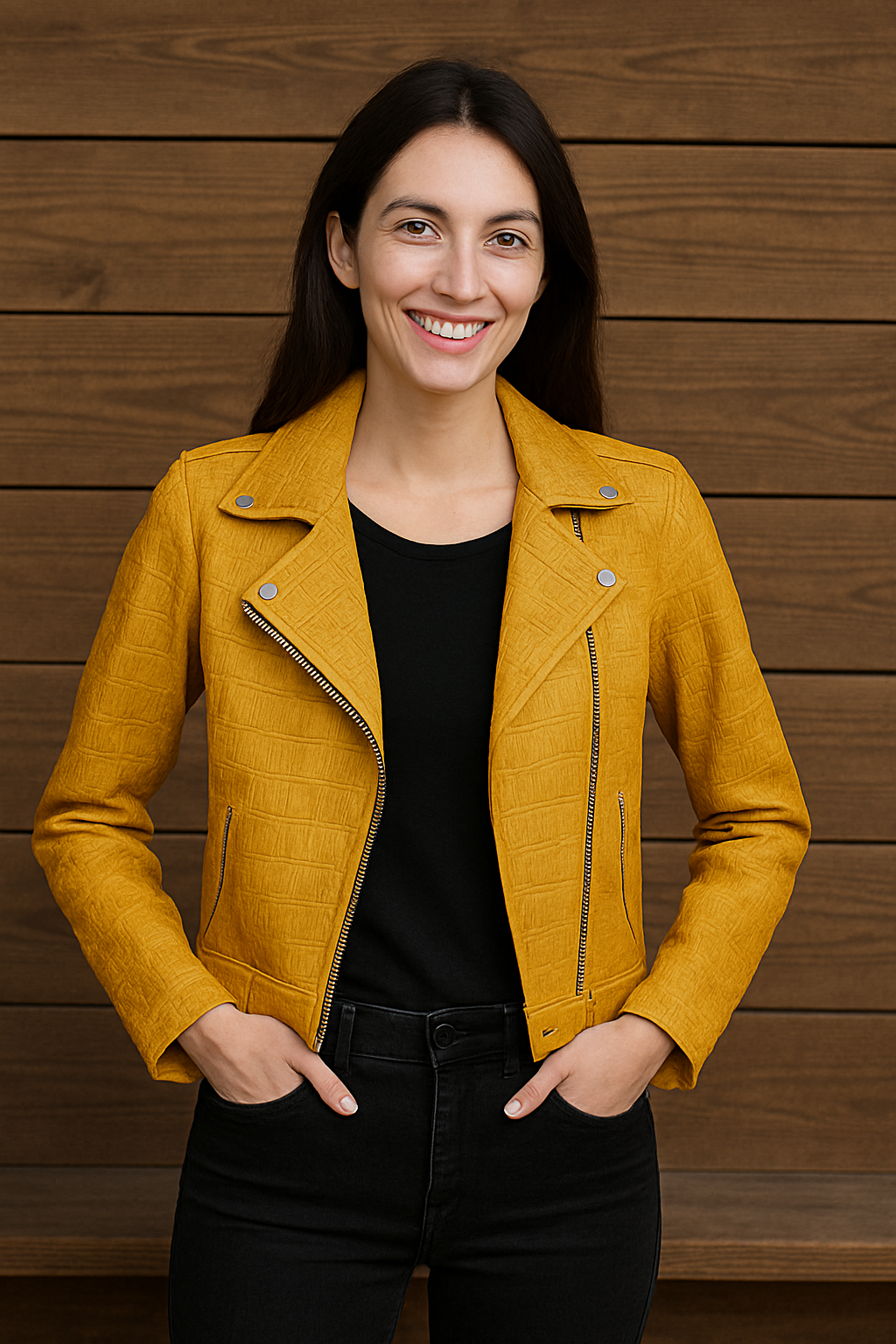 Urban Edge Yellow Croc-Embossed Jacket