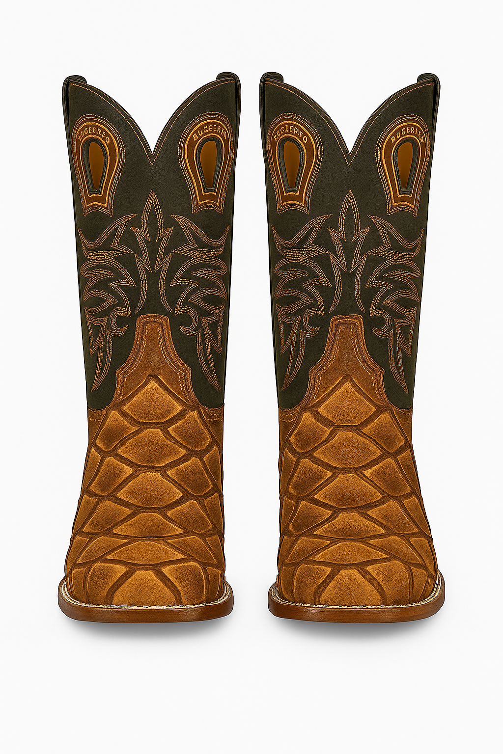 Pirarucu-Embossed Exotic Leather Cowboy Boots – Bucéfalo Collection