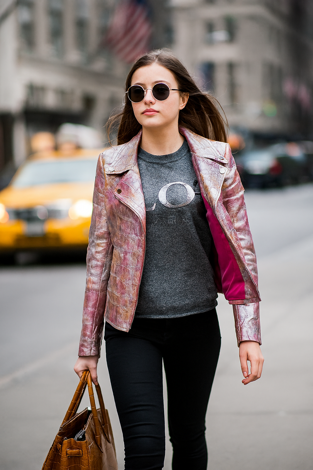 Vivid Croc Leather Biker – Hand-Stained Artistic Expression