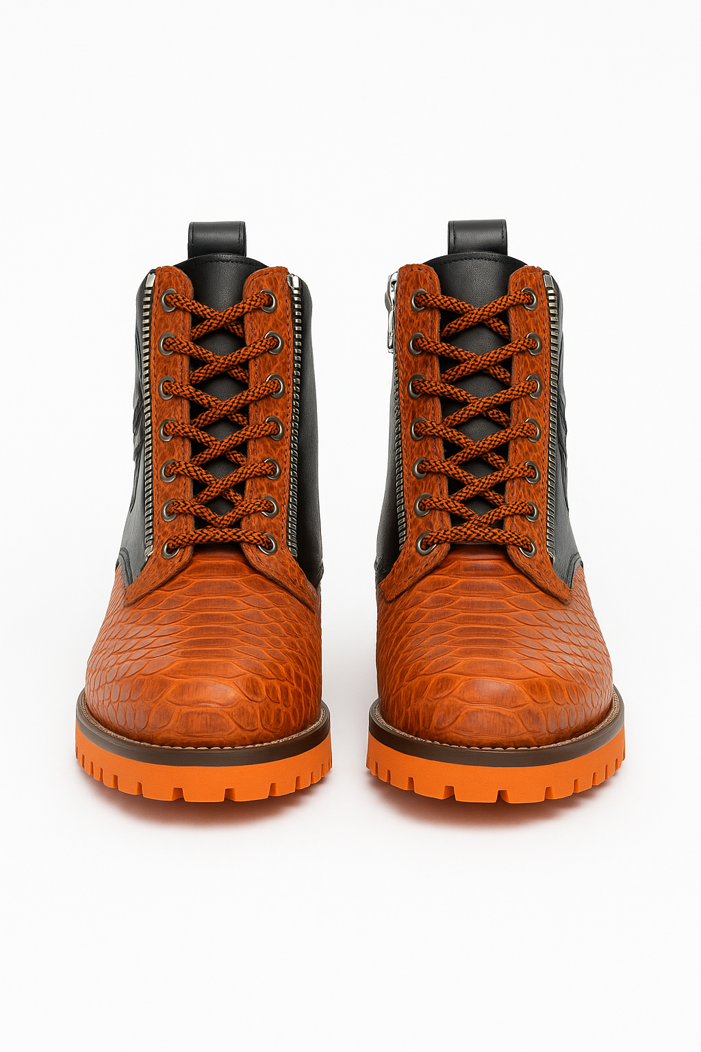 Genuine Python Skull Boots