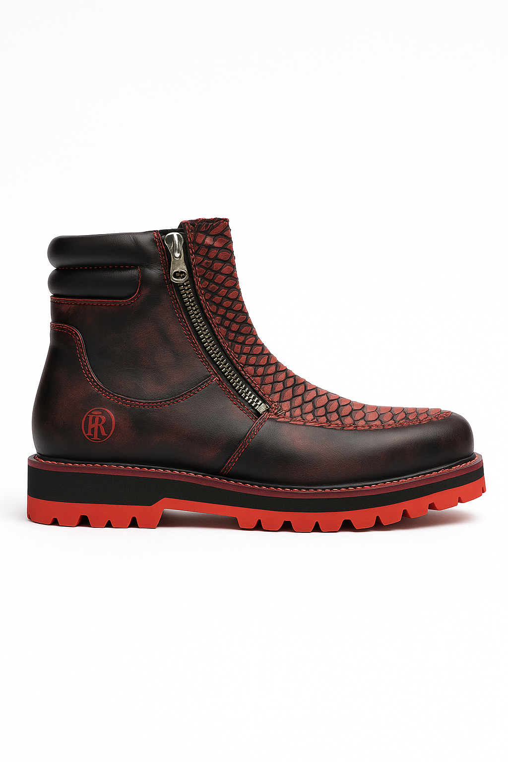 Bold Look Boots with Genuine Python Upper – Exotic Texture & Premium Craft