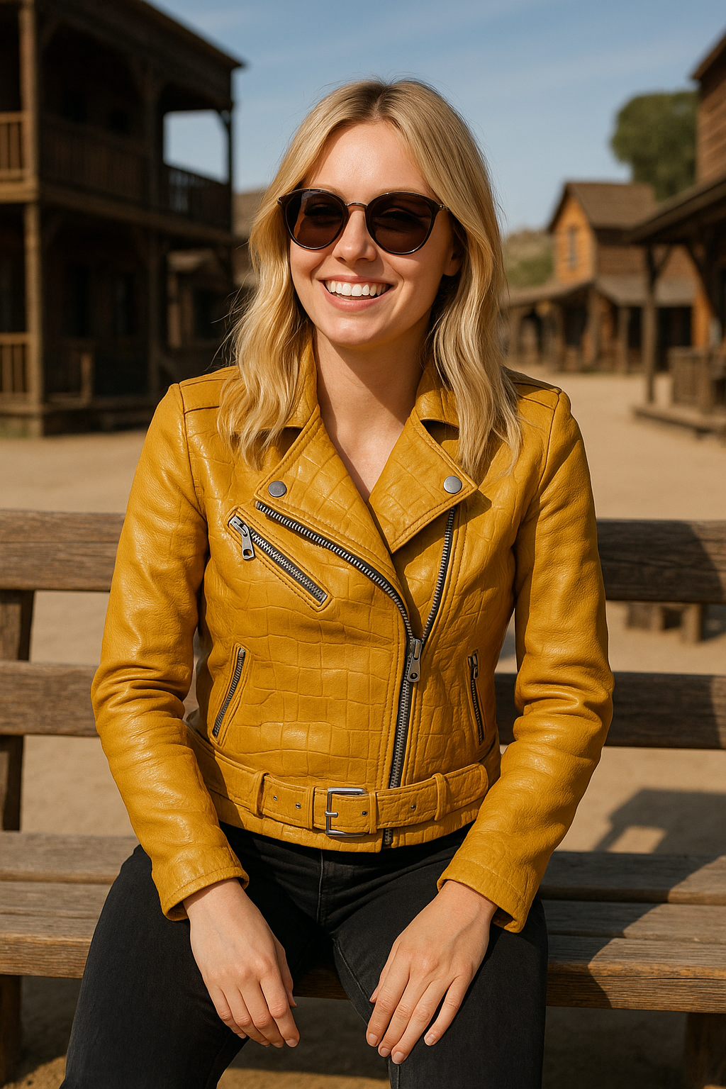 Urban Edge Yellow Croc-Embossed Jacket