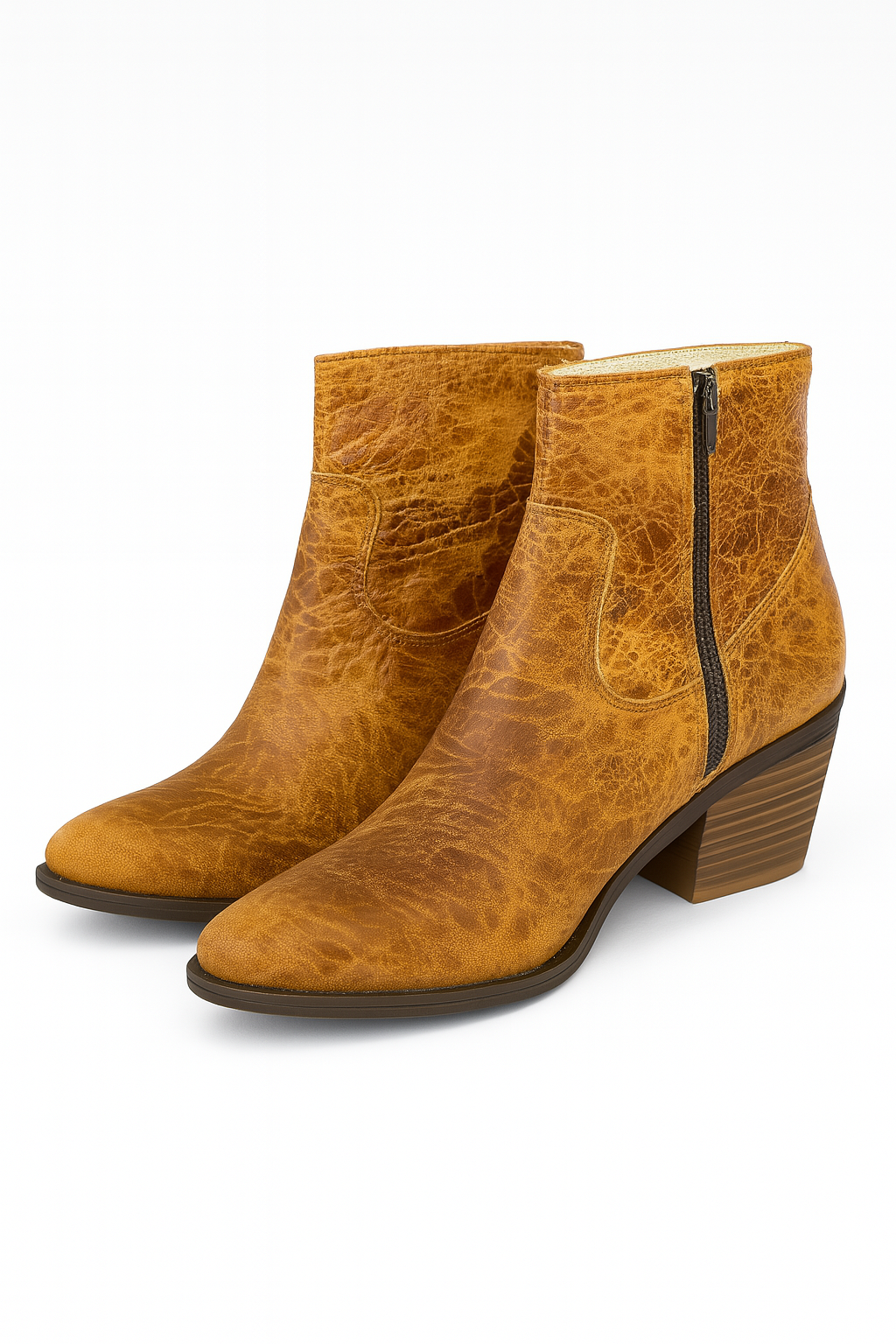 Western 2 in 1 Boots – Distressed Leather Look