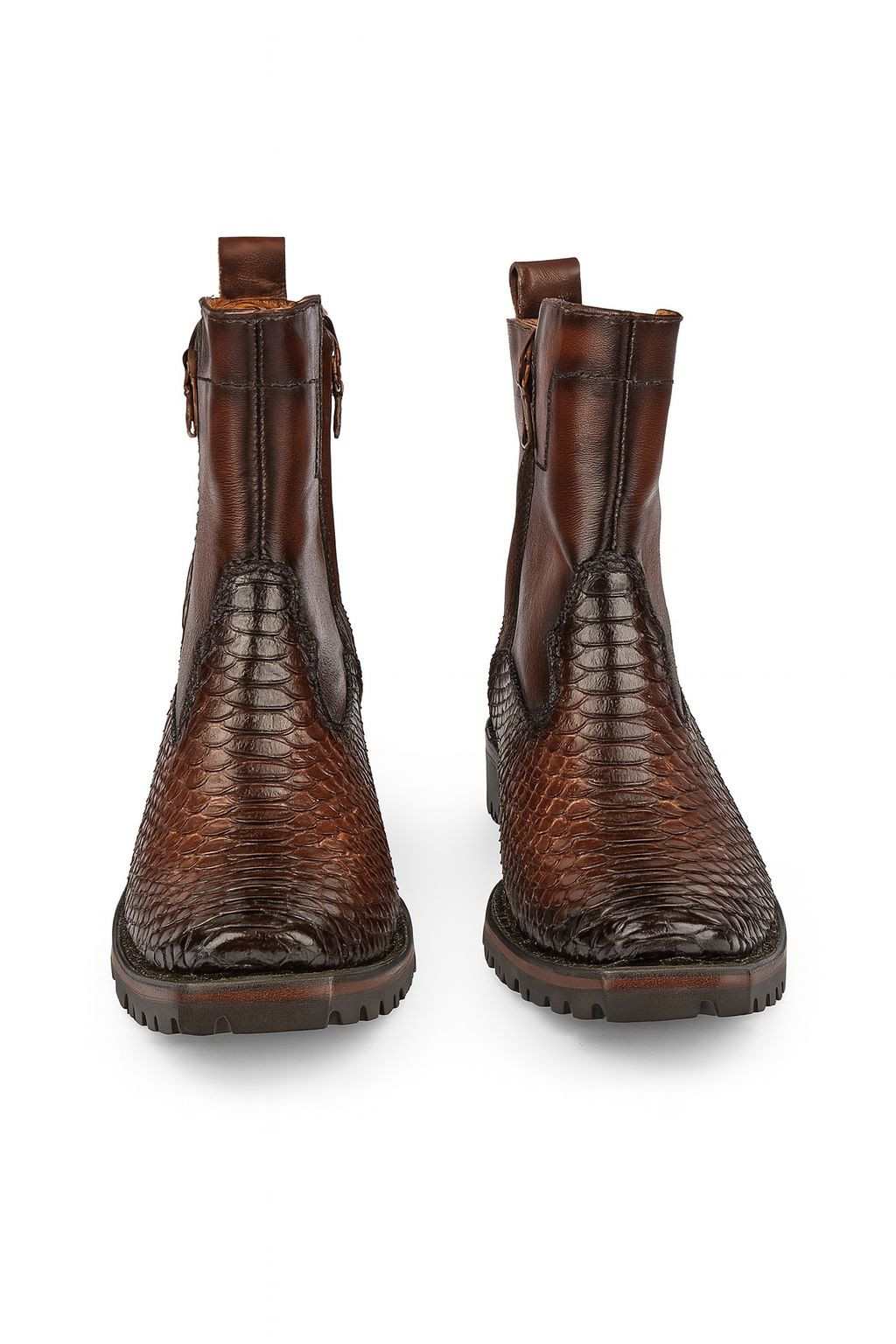 Genuine Reptile Leather Mid-Calf Boots